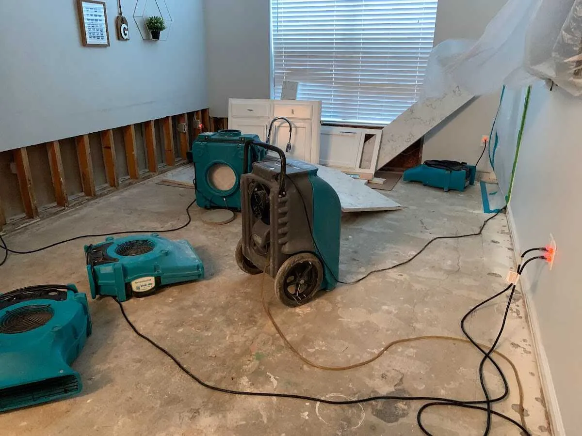 Dehumidifier in flood-cut room for Water Extraction & Removal in Henderson